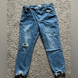 Cosmic Blue Love size 32 distressed Skinny jeans